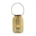 Gold Tall Diamond Candle Lantern